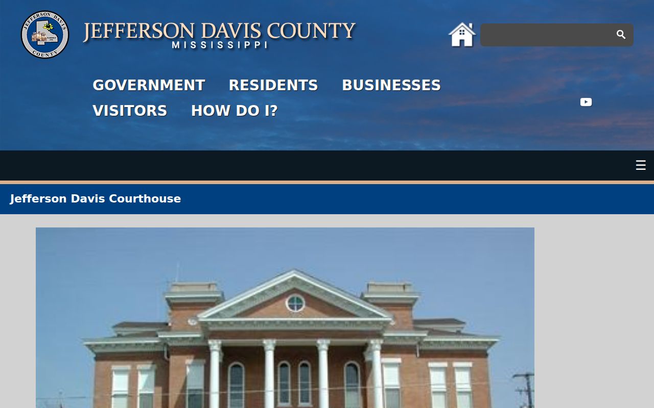 Jefferson Davis County court docket courthouse gallery view in Prentiss